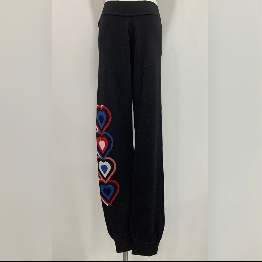 FENDI BLACK TRACK PANTS HEART sz 42